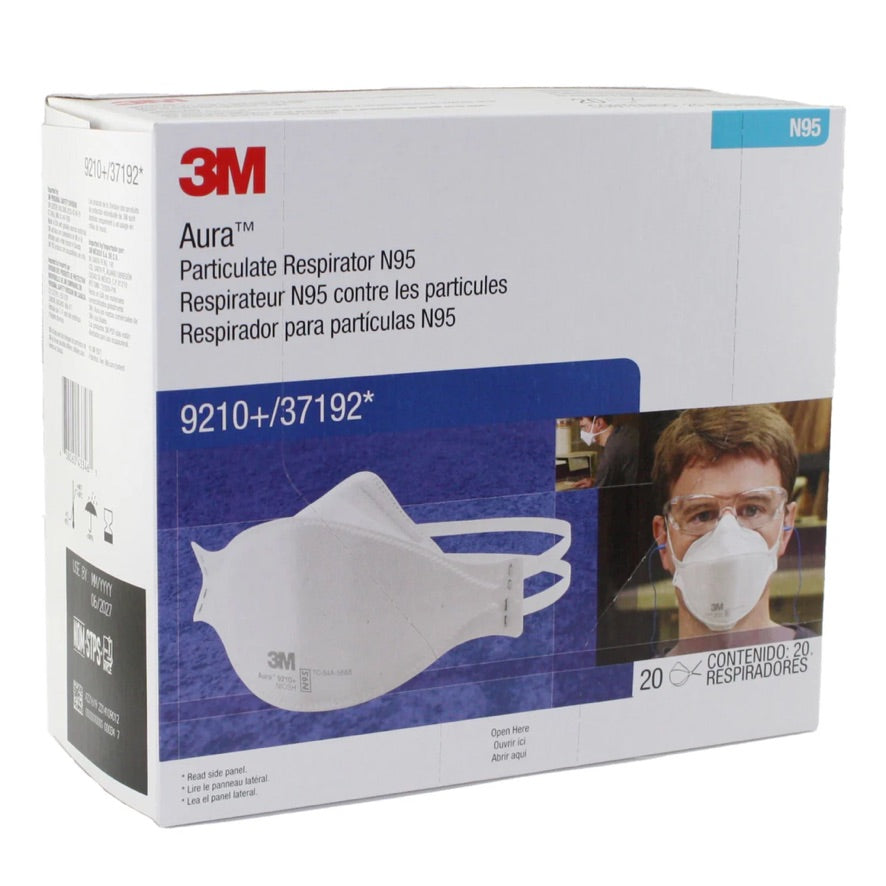 3M Aura 9210 (White Headband) N95 - 20 Pack - Retail Packaging