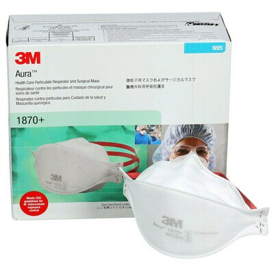 3M Aura 1870 (Red Headband) N95 - 20 pack - Retail Packaging